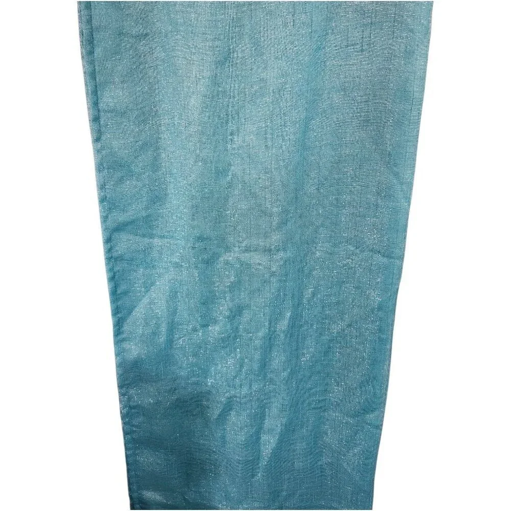 Teal Blue & Silver Metallic‎ Shimmer Grommet Top (3) 36